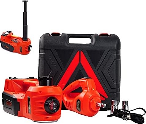 Electric Hydraulic Jack 5Ton with Wrench – 12V Car Jack + Impact Wrench Combo Kit, 48cm Max Lift | Dual Power Supply, Automatic Safety Lock | UAE Complete Roadside Tire Repair Power Tool 